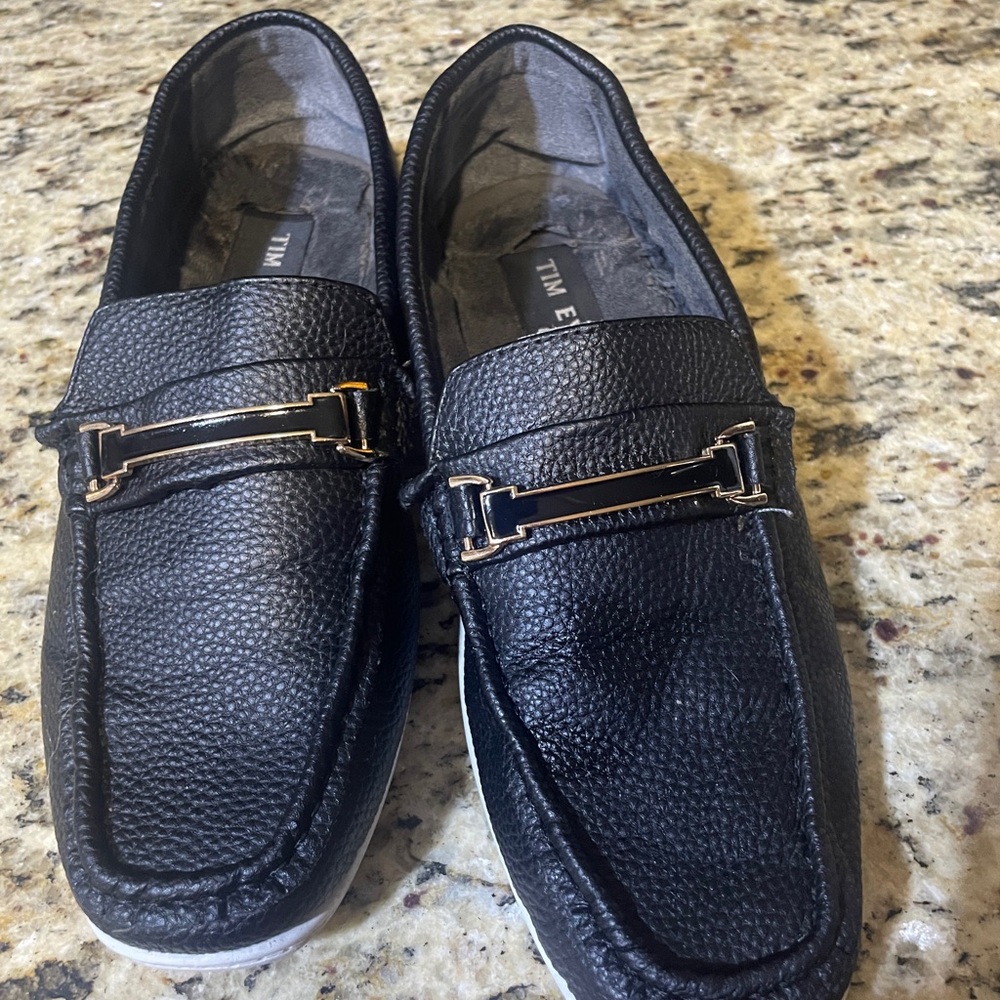 Tim Evans Black Leather Men's Loafers
